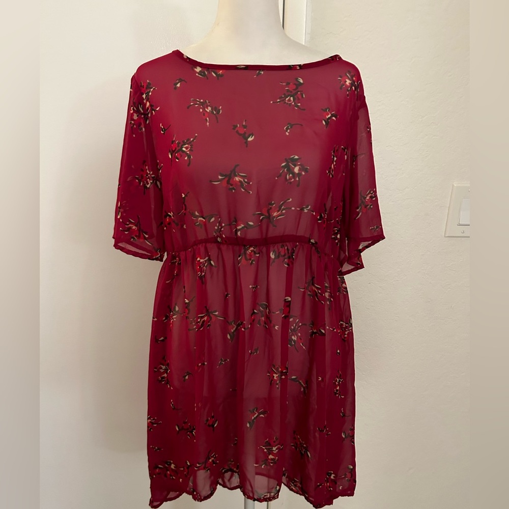 Long sheer empire waist top